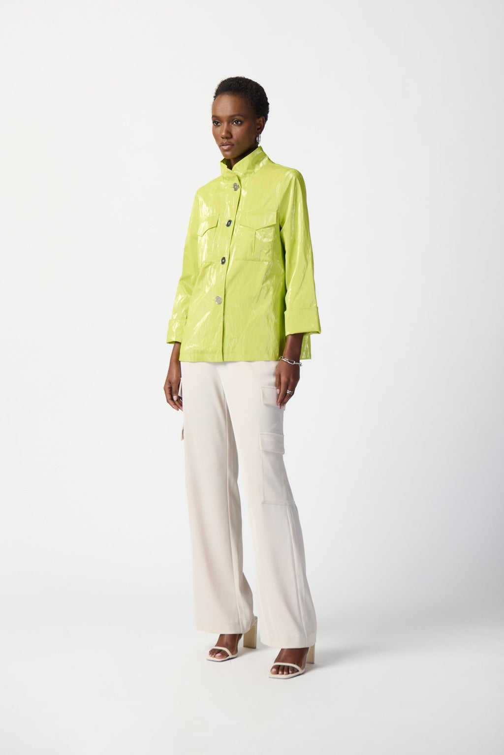 Shop Water-Resistant Novelty Boxy Jacket Style 241925 | Key Lime - Joseph Ribkoff