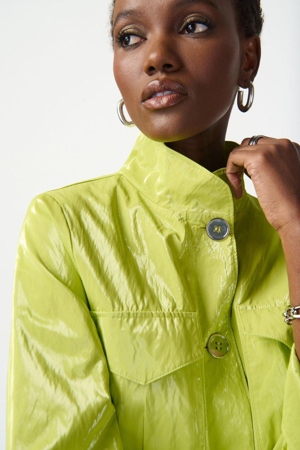 Shop Water-Resistant Novelty Boxy Jacket Style 241925 | Key Lime - Joseph Ribkoff