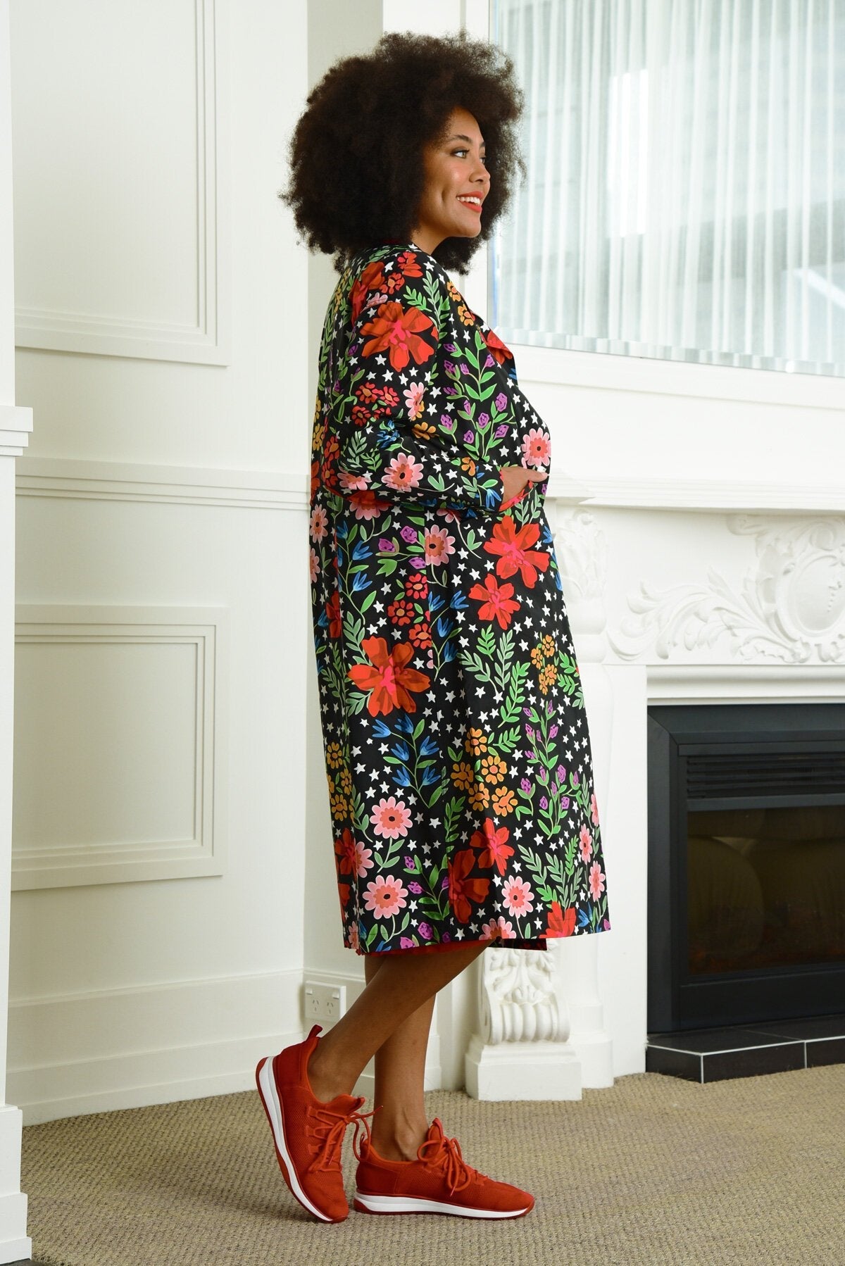 Shop You Can't Parker Here Coat | Flowers - Trelise Cooper